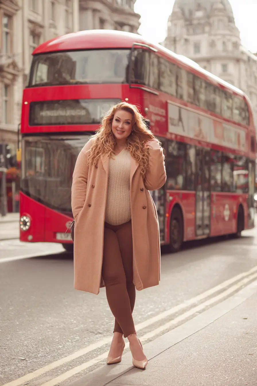 Camel Duster Coat With Warm Neutrals
