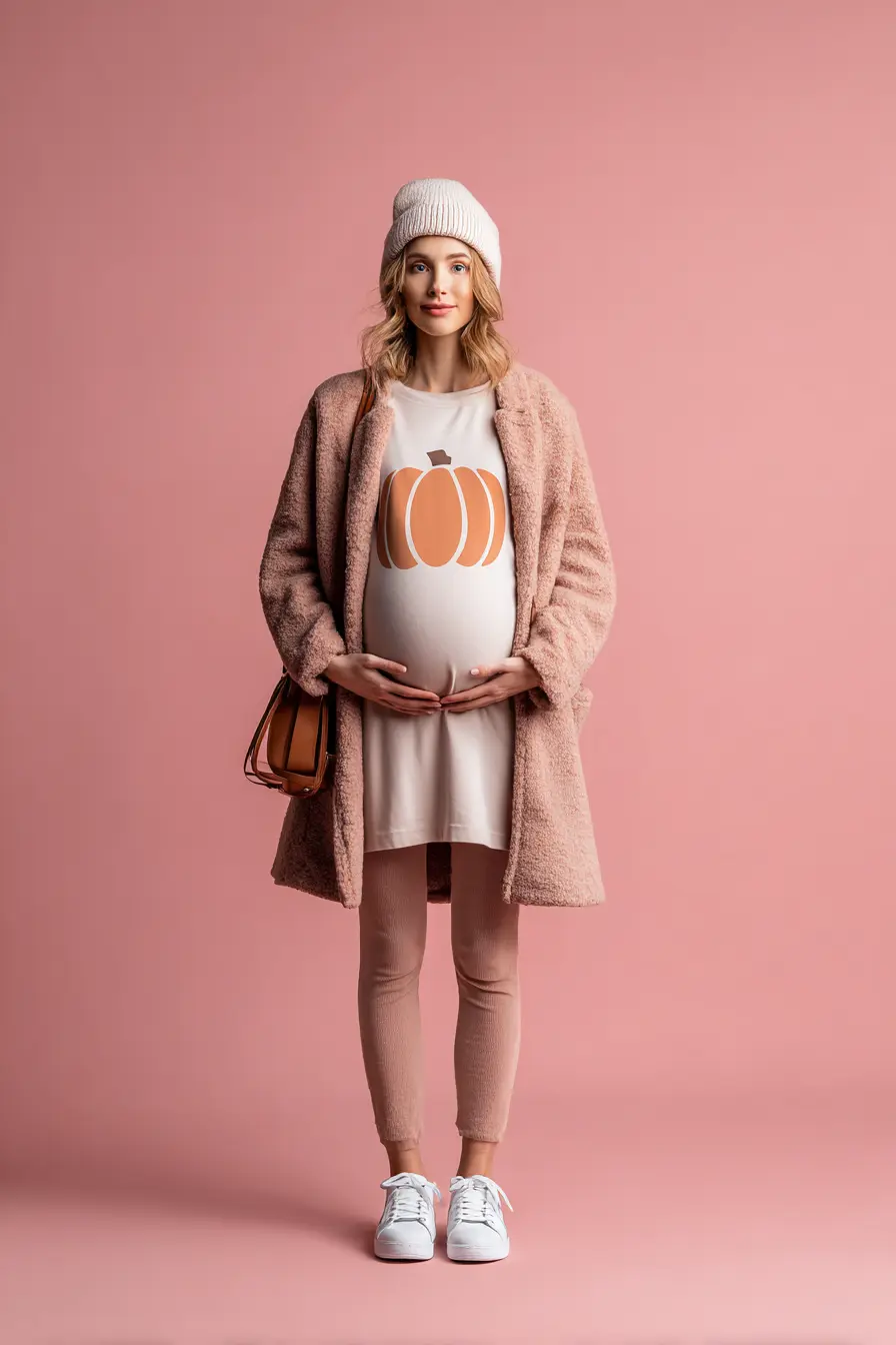Teddy Coat + Graphic Tee Dress