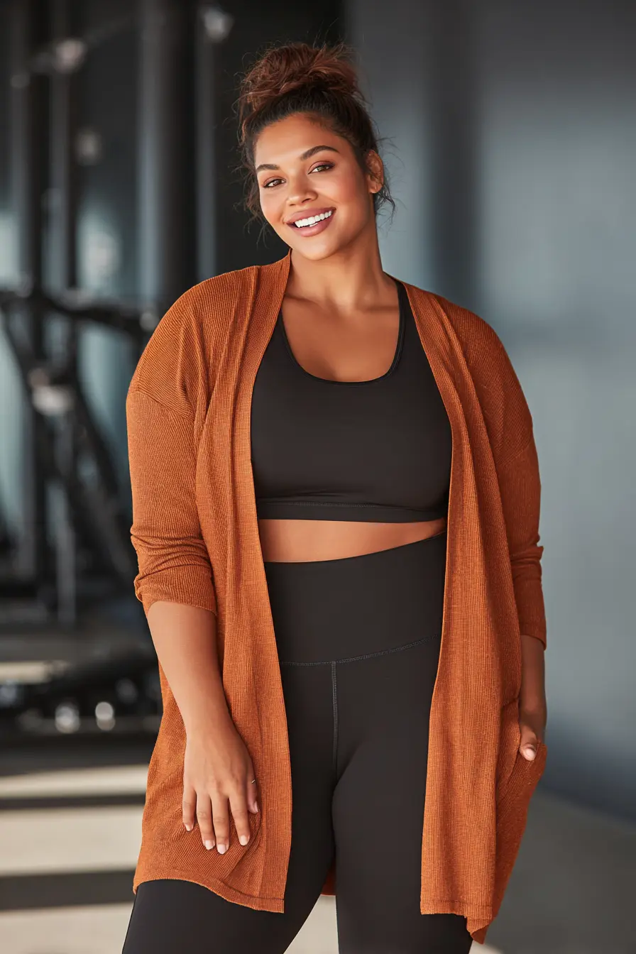 Ribbed Cardigan + High-Waist Leggings