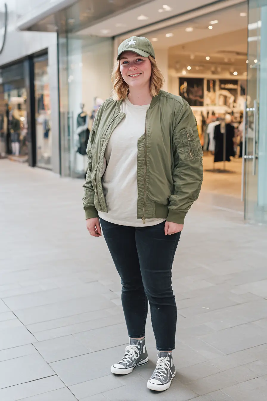 Utility Bomber Jacket + Dark Skinny Jeans