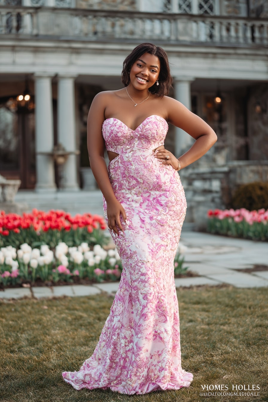Sweetheart Neckline Gown + Floral Lace