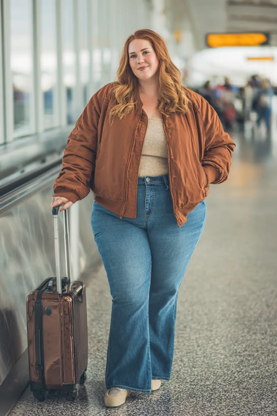 Satin Bomber Jacket + High-Rise Flare Jeans