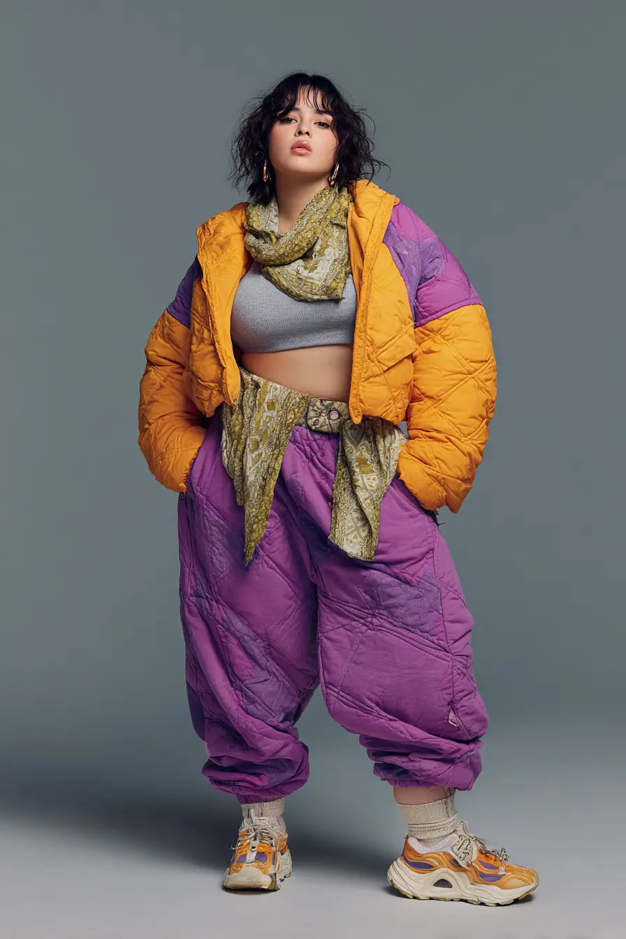 Cropped Puffer Jacket + High-Waist Sweatpants