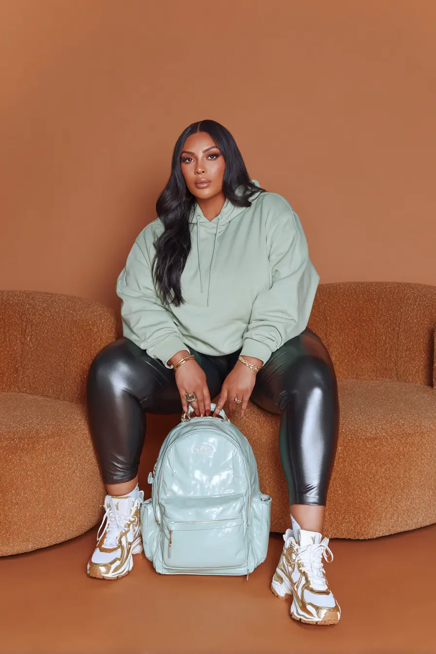 Oversized Hoodie + Leather Pants