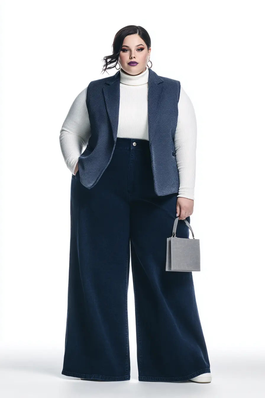 Structured Wool Vest + Ivory Ribbed Turtleneck