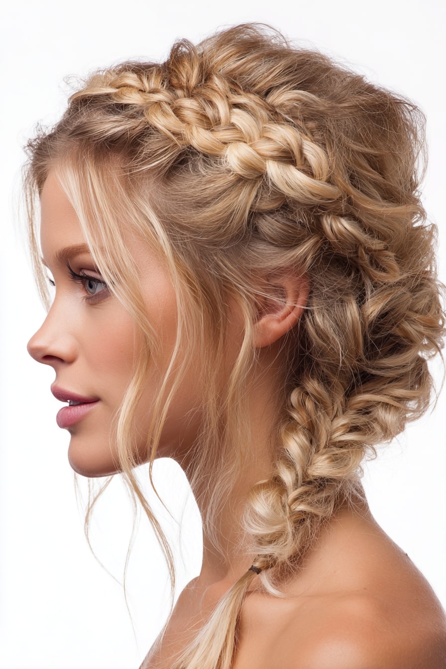 Crown-Braid Wave Set