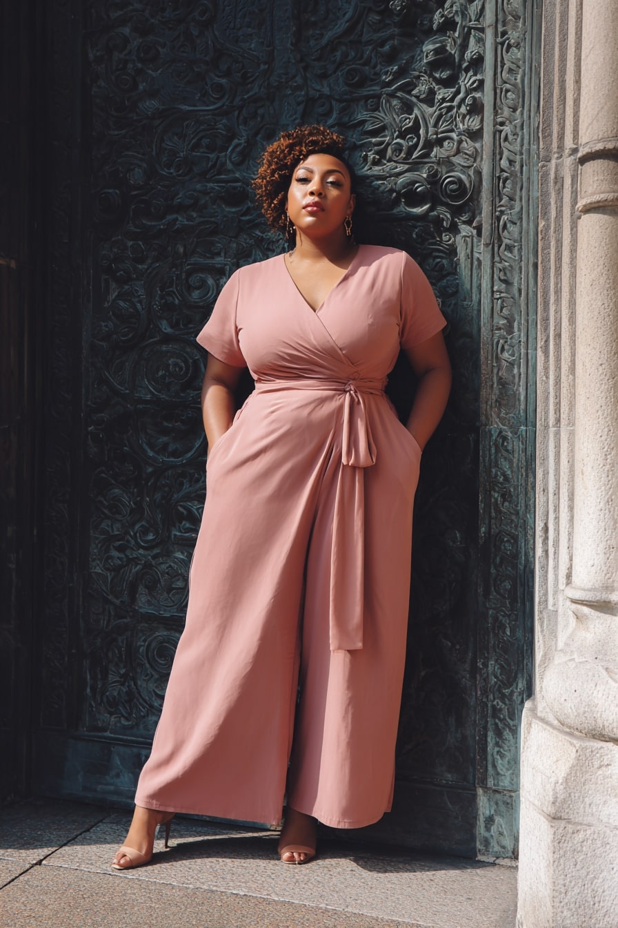 Wrap Jumpsuit + Barely-There Heels