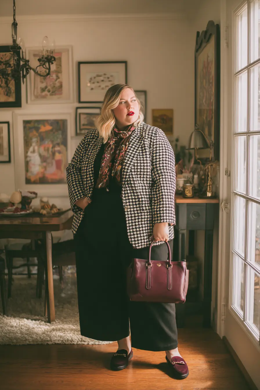 Houndstooth Blazer + Culottes