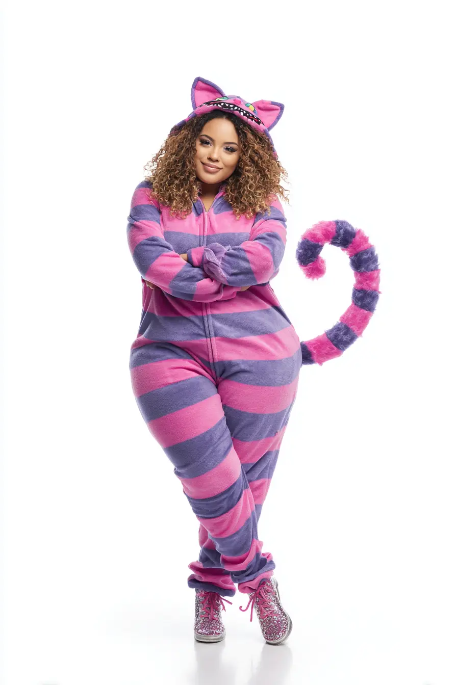 Striped Fleece Jumpsuit + Tail Accent