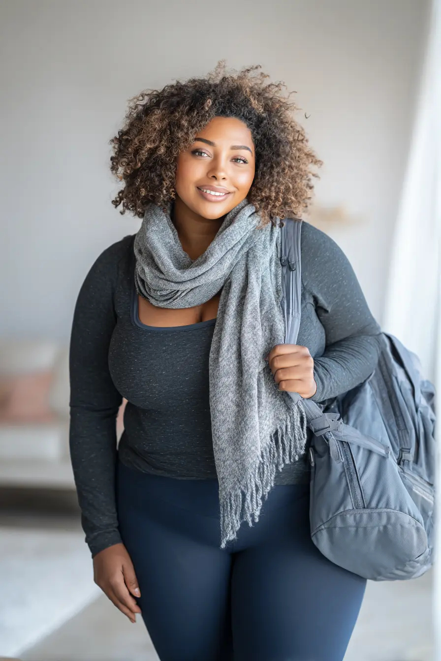 Soft Henley Tunic + Cozy Knit Scarf