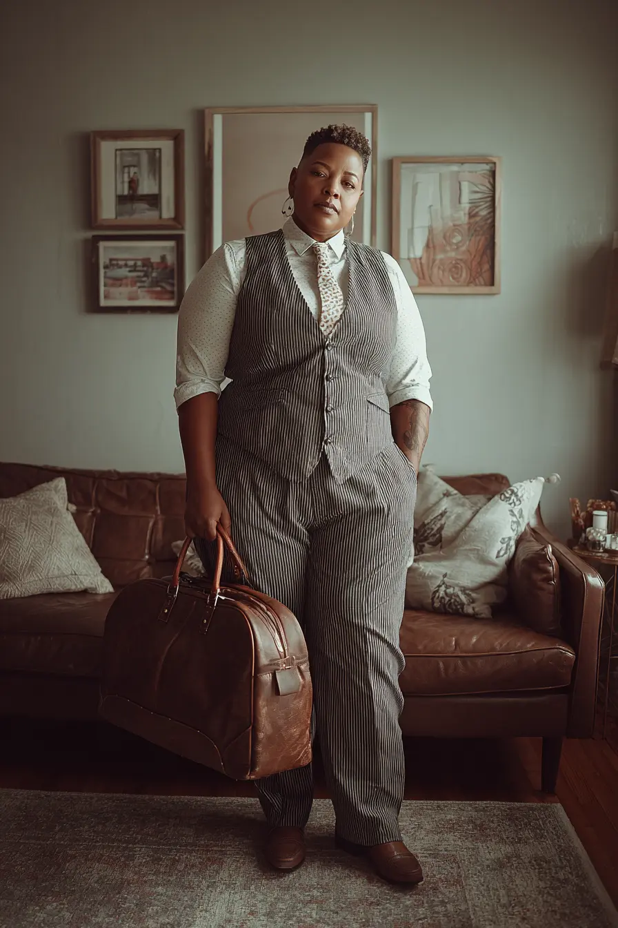 Pinstripe Vest + Tailored Trousers Classic Layer