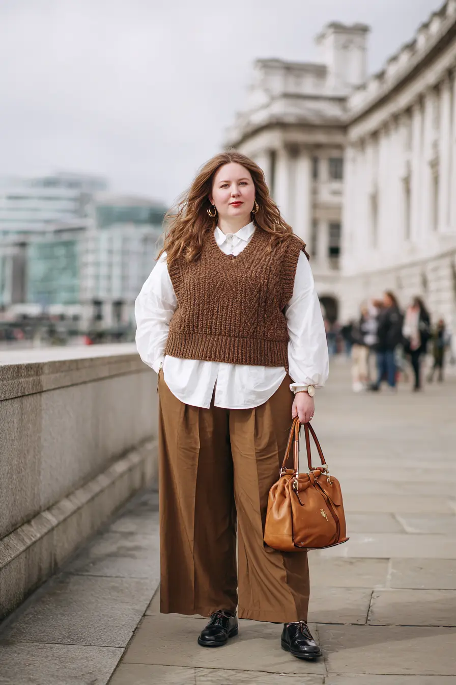 Tweed Blazer With Flowing Trousers for a Refined London Fall Look