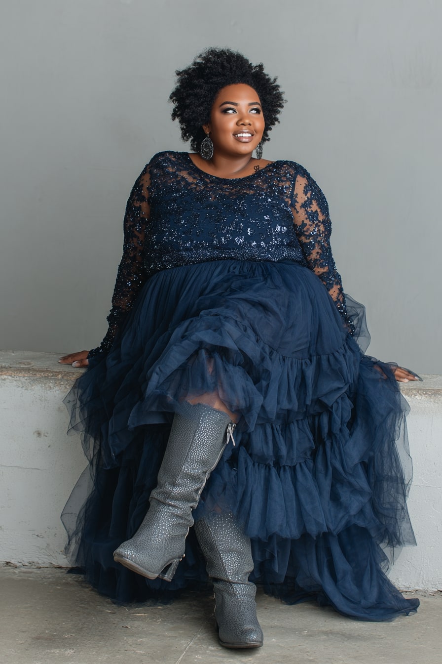 Sequin Bodice Dress + Tiered Tulle Drama