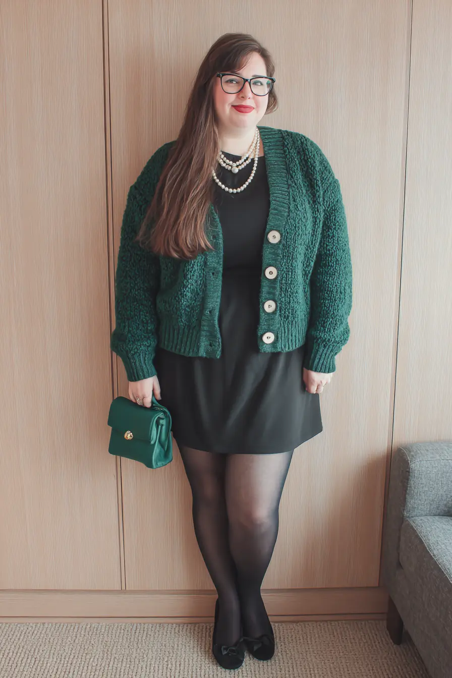 Chunky Cardigan + Mini Skirt