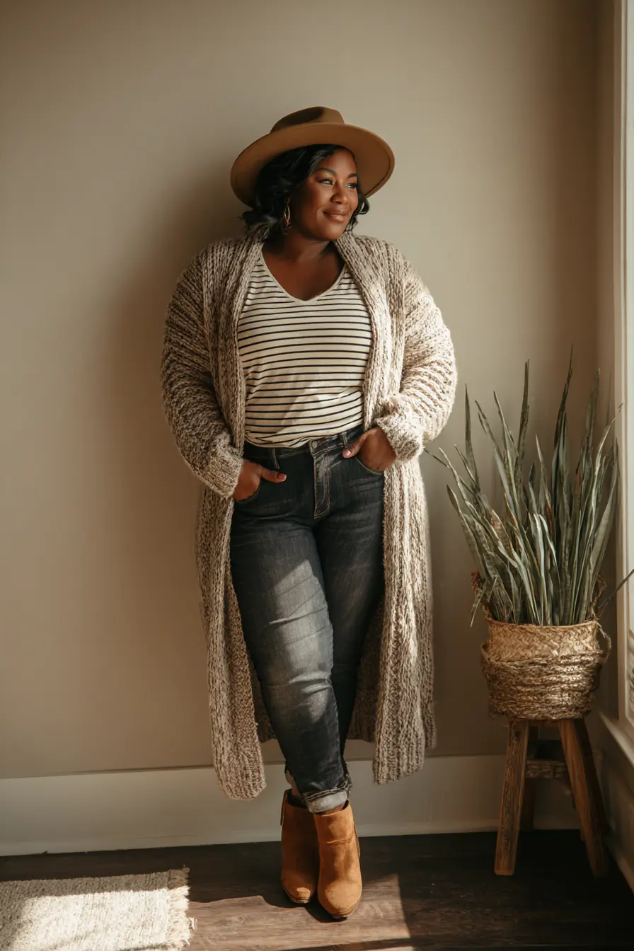 Cozy Fall Look with a Long Cardigan
