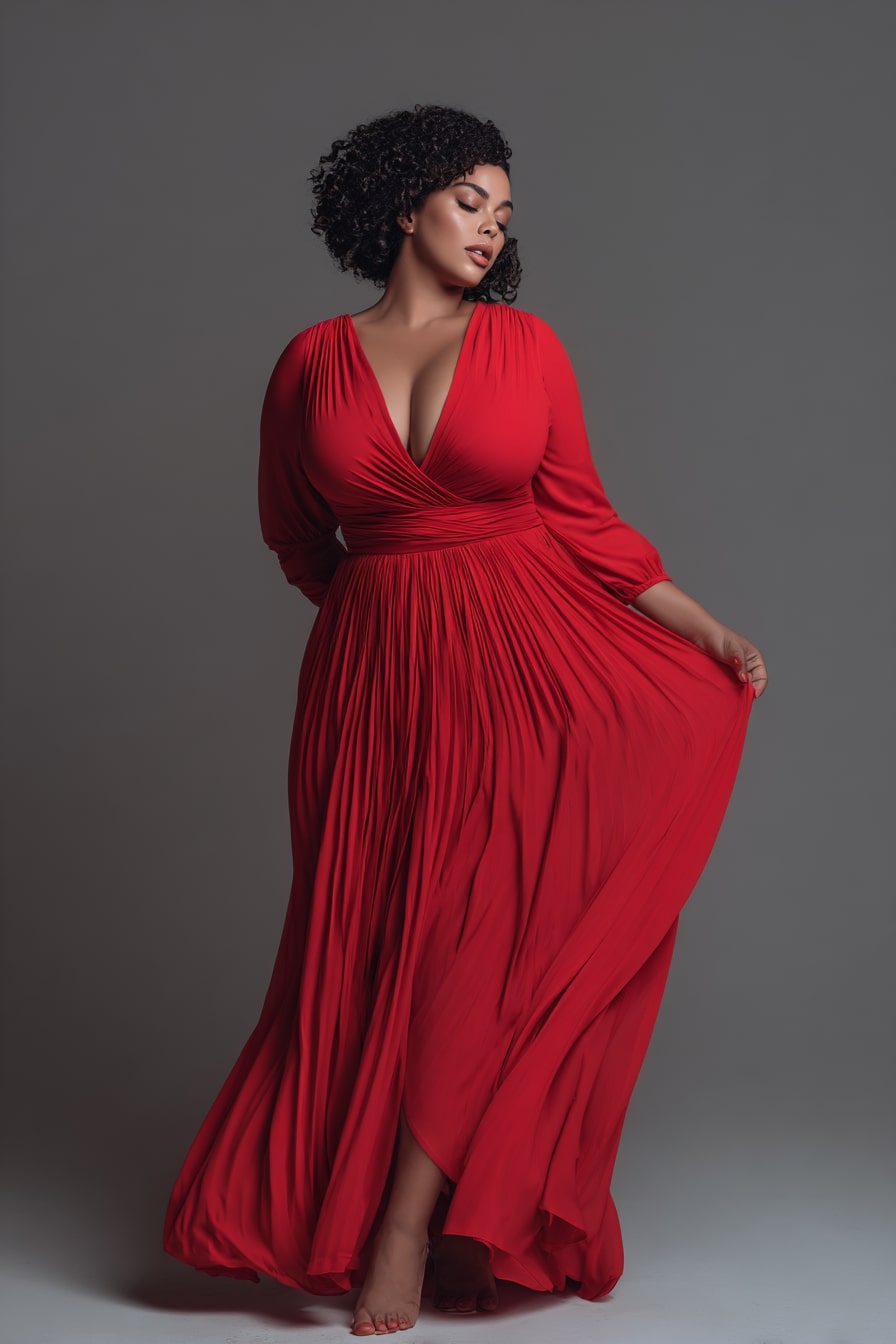 Elegant Red Maxi Dress for Valentine’s Romance