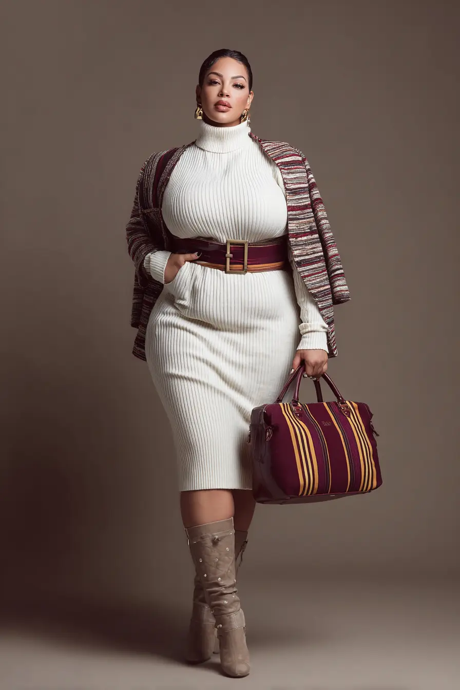 Denim Shirt Dress + Suede Knee Boots