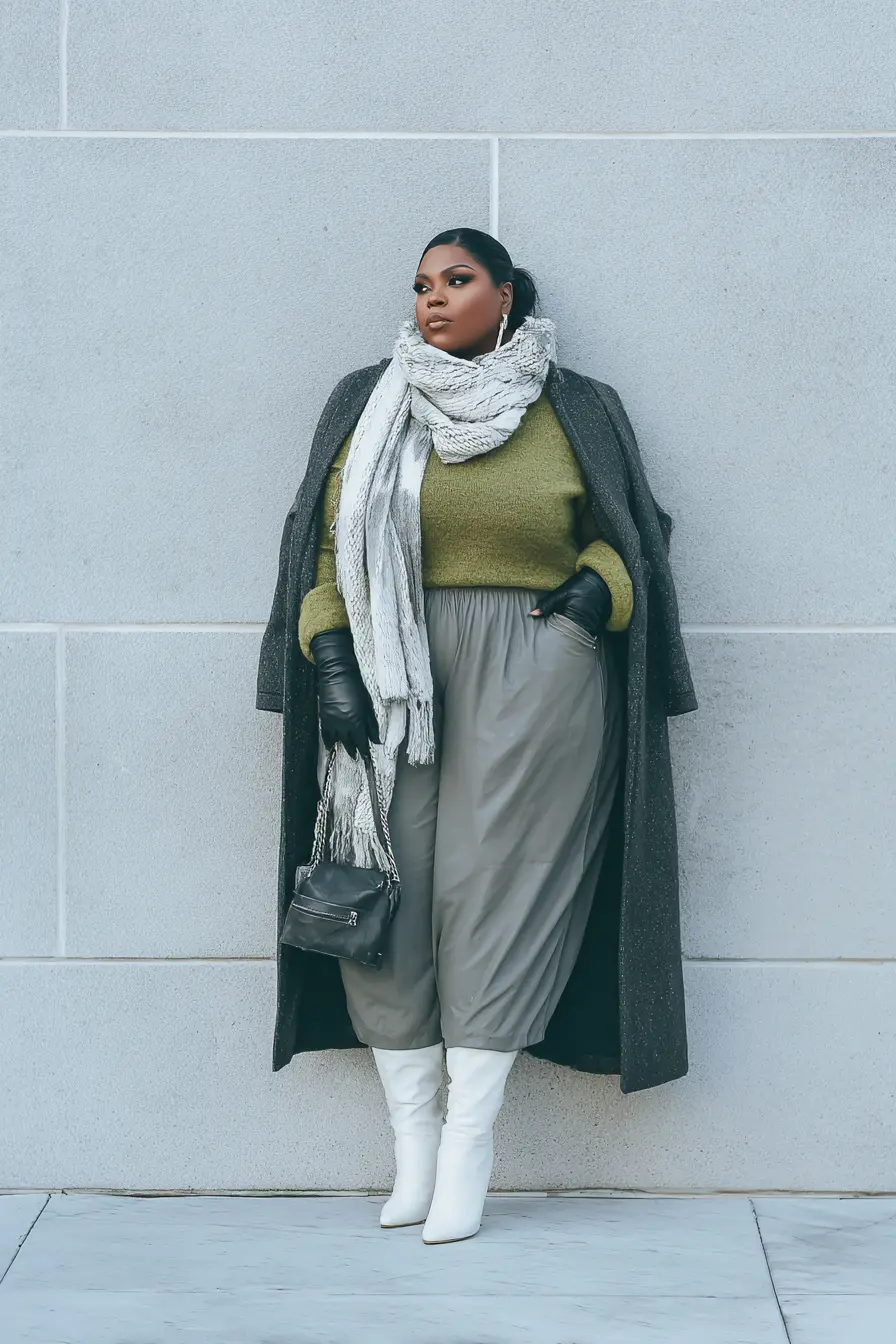 Forest Green Sweater + Cropped Trousers