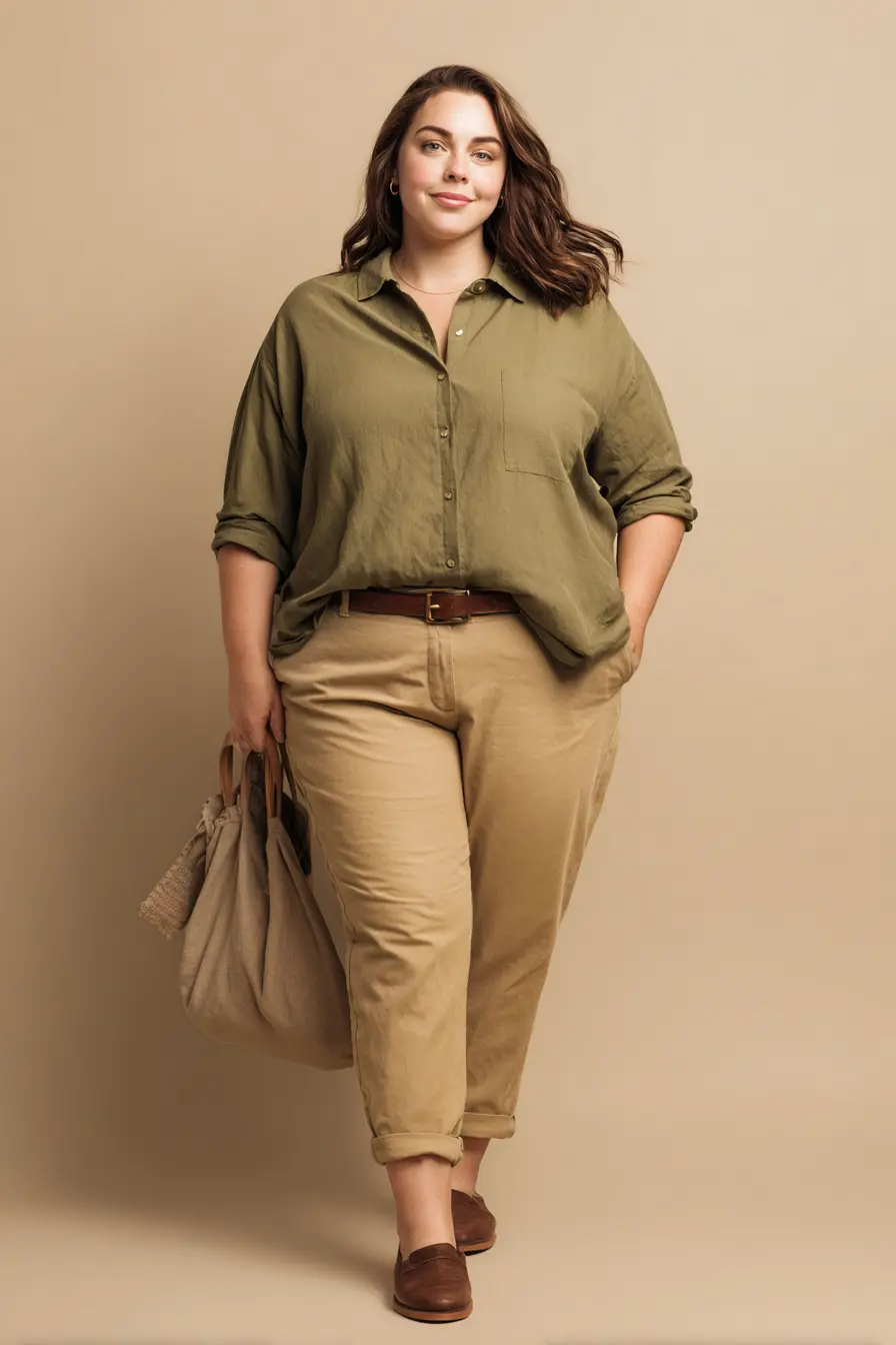 Relaxed Utility Shirt + Easy Cropped Chinos