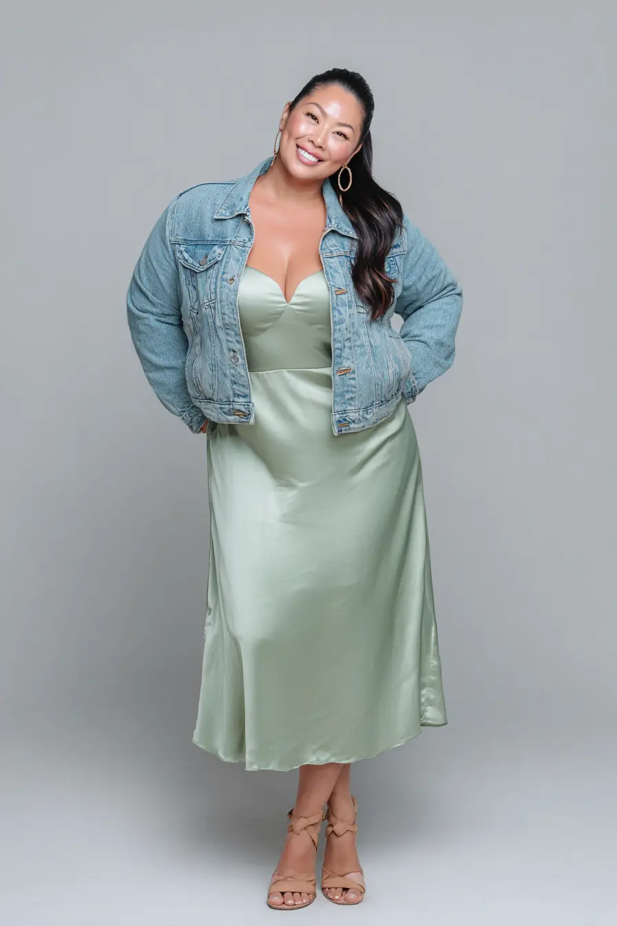 Soft Satin and Denim Charm