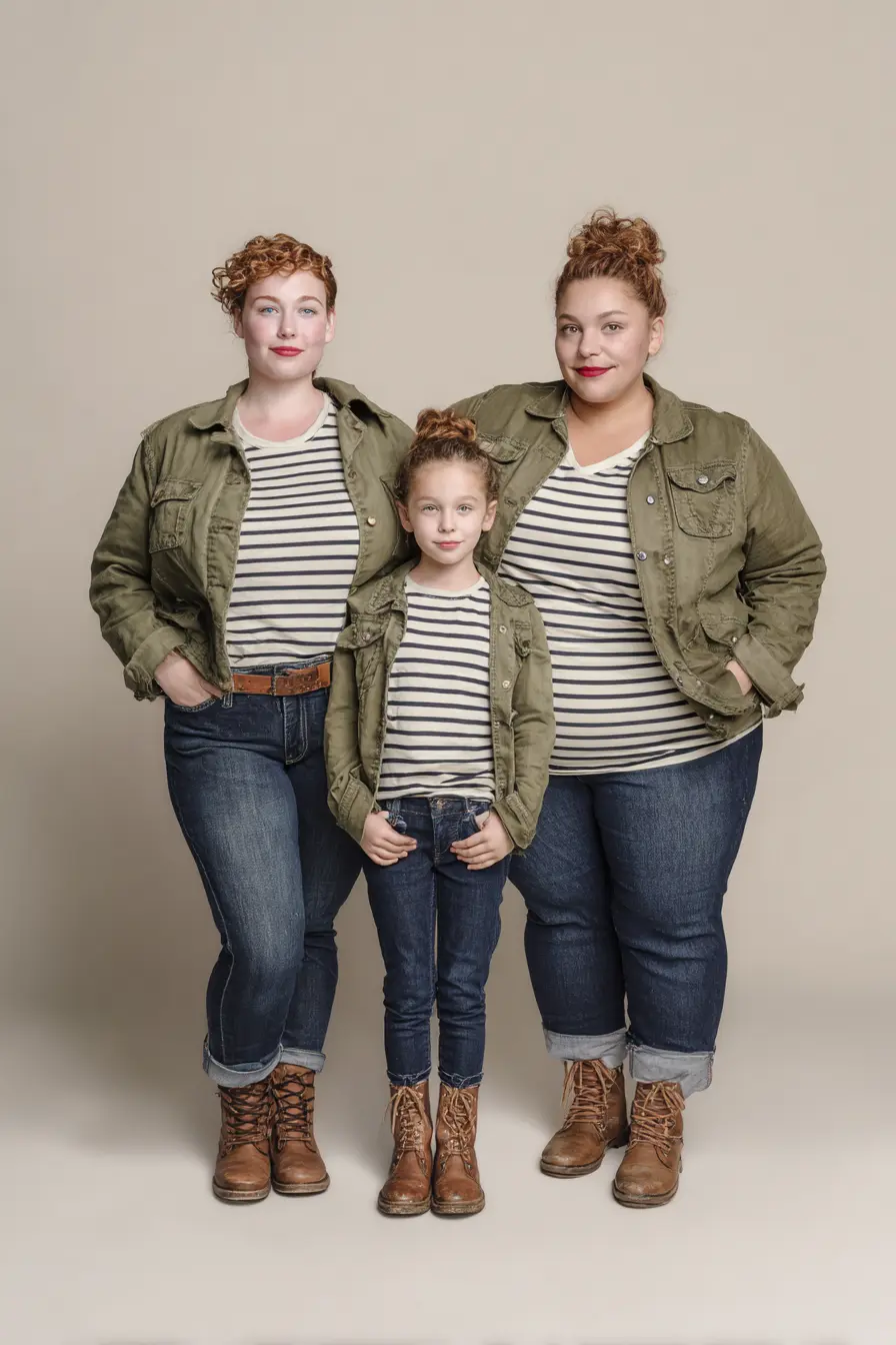 Forest Green Utility Jacket + Striped Tee