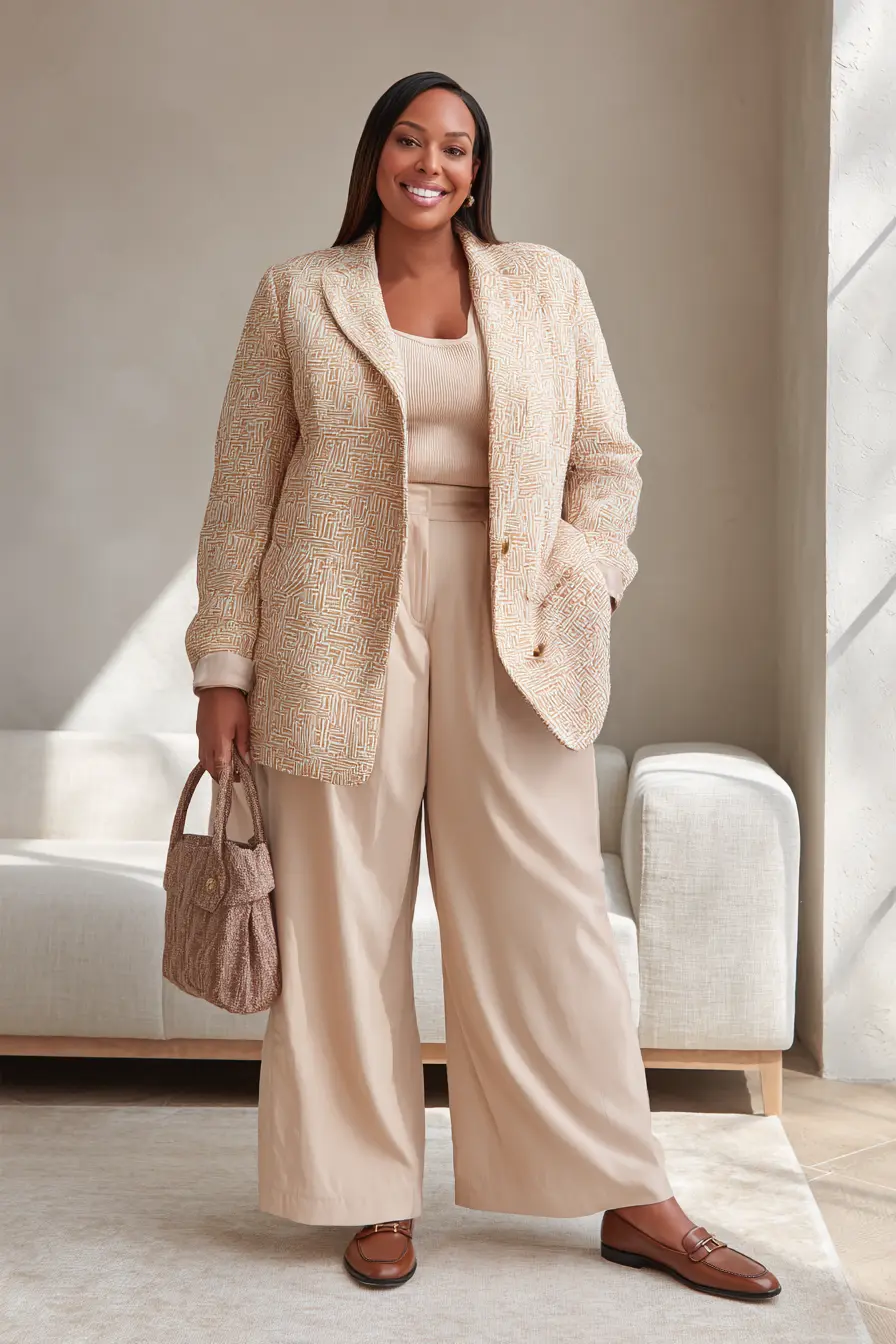 Elegant Autumn Look with a Tweed Blazer