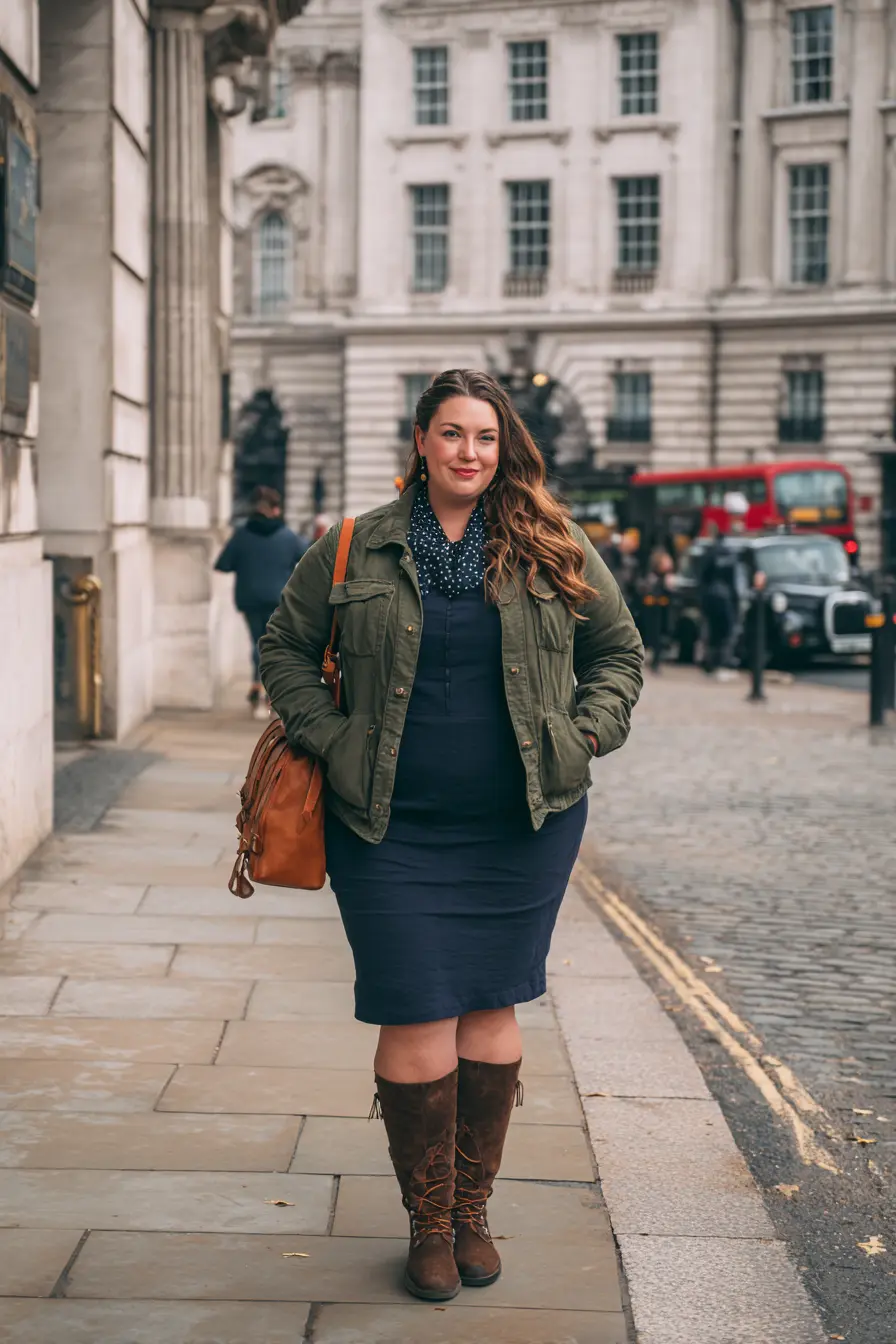Chunky Turtleneck and Pleated Skirt for a Chic London Fall Look
