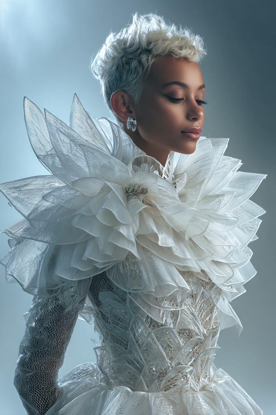 12. “Celestial Veil” Avant-Garde Couture Layered Dress