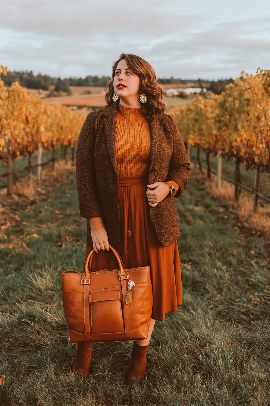 Textured Blazer + Midi Skirt Set