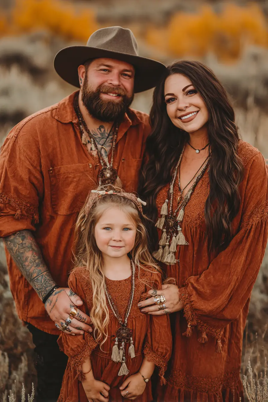 Rust Peasant Blouse + Layered Tassel Accents