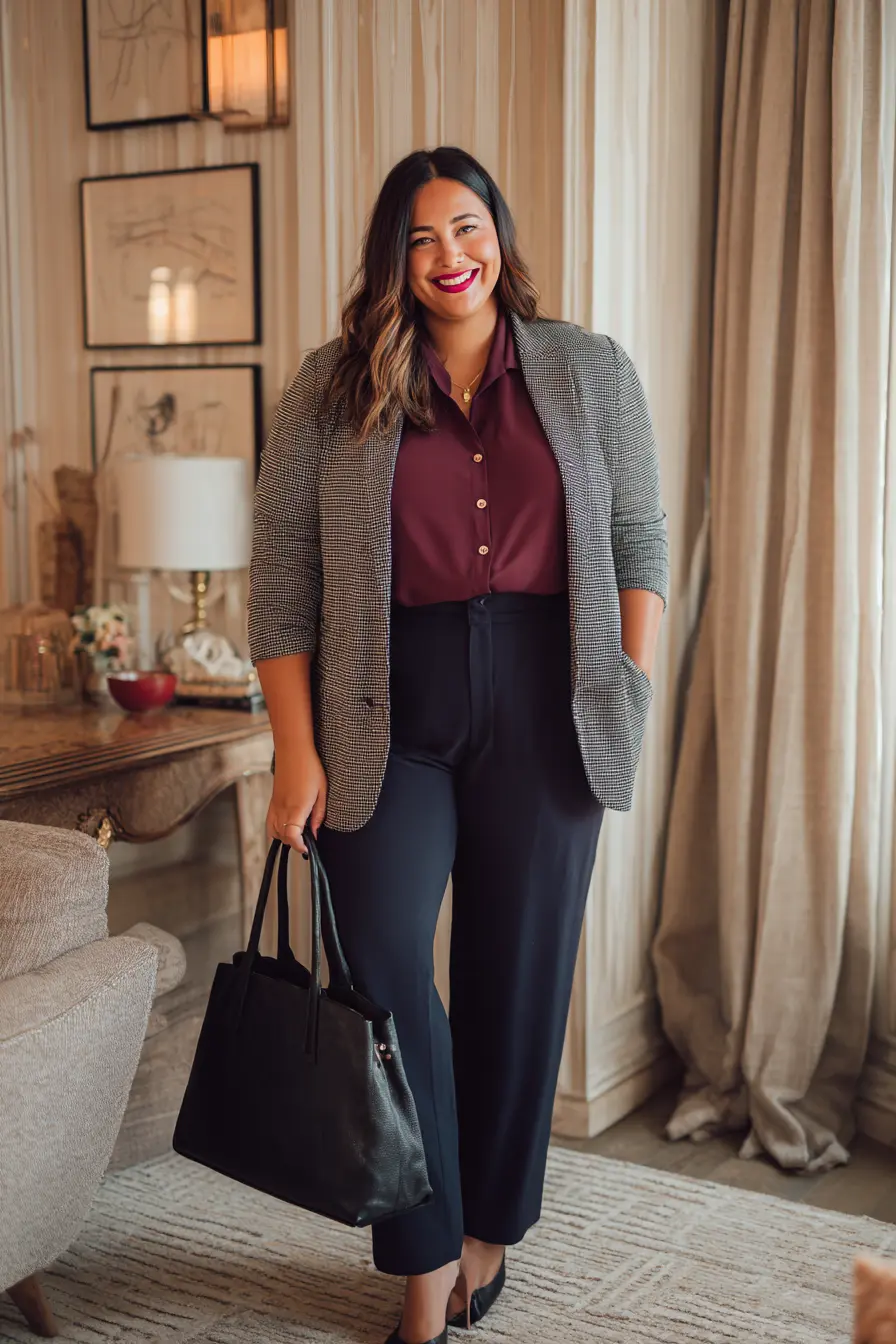 Checked Blazer + Tailored Trousers