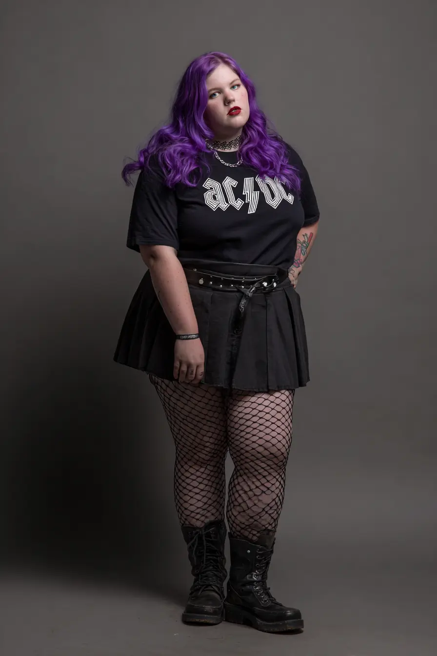 Graphic Band Tee + Pleated Mini Skirt