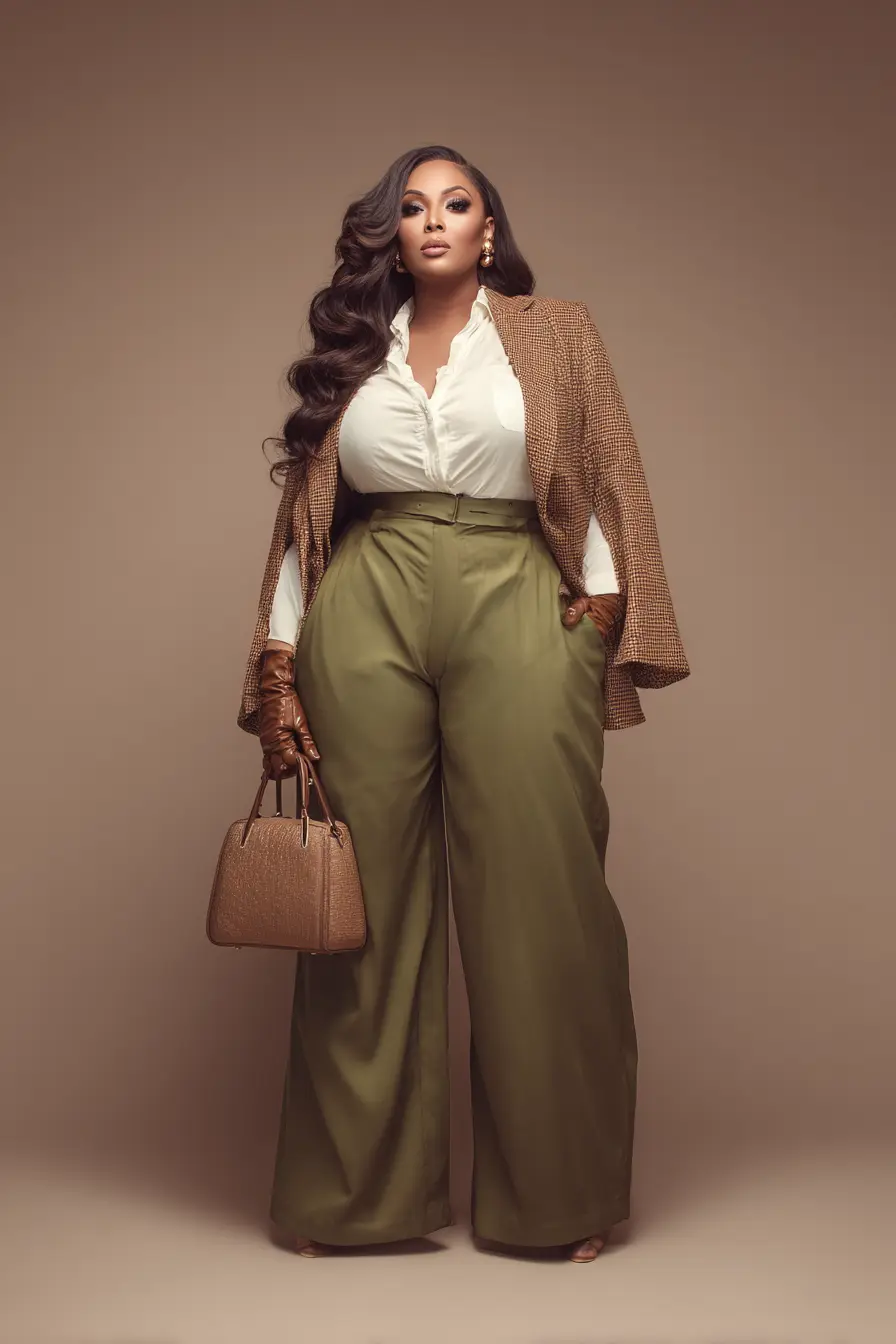 Tweed Blazer + High-Waist Trousers