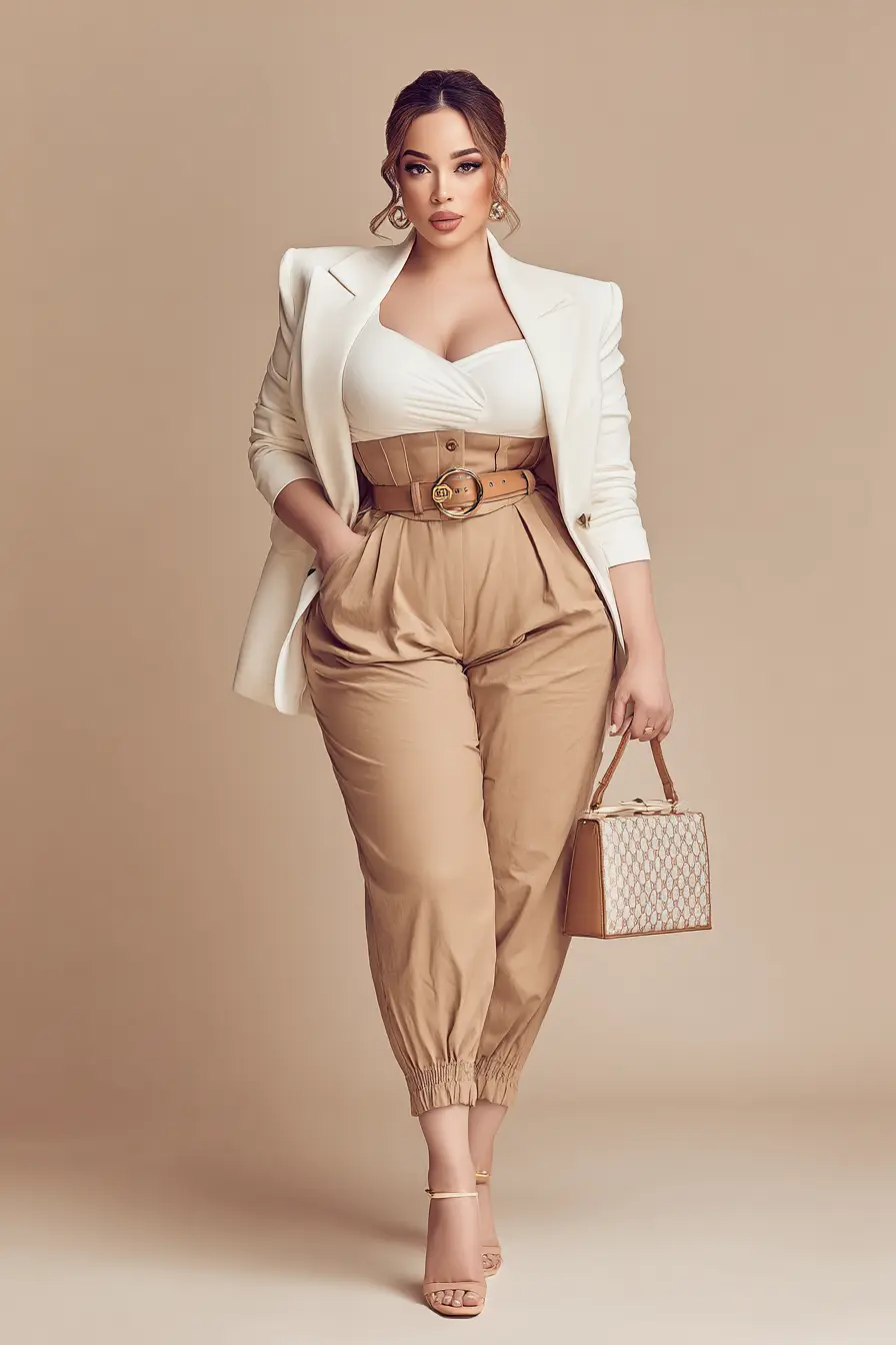 Structured Blazer Layering + Paperbag Waist Trousers