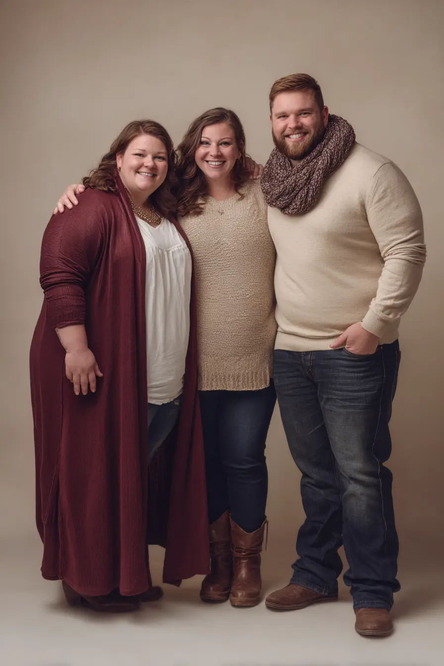 Burgundy Cardigan Layer + Neutral Knit Base