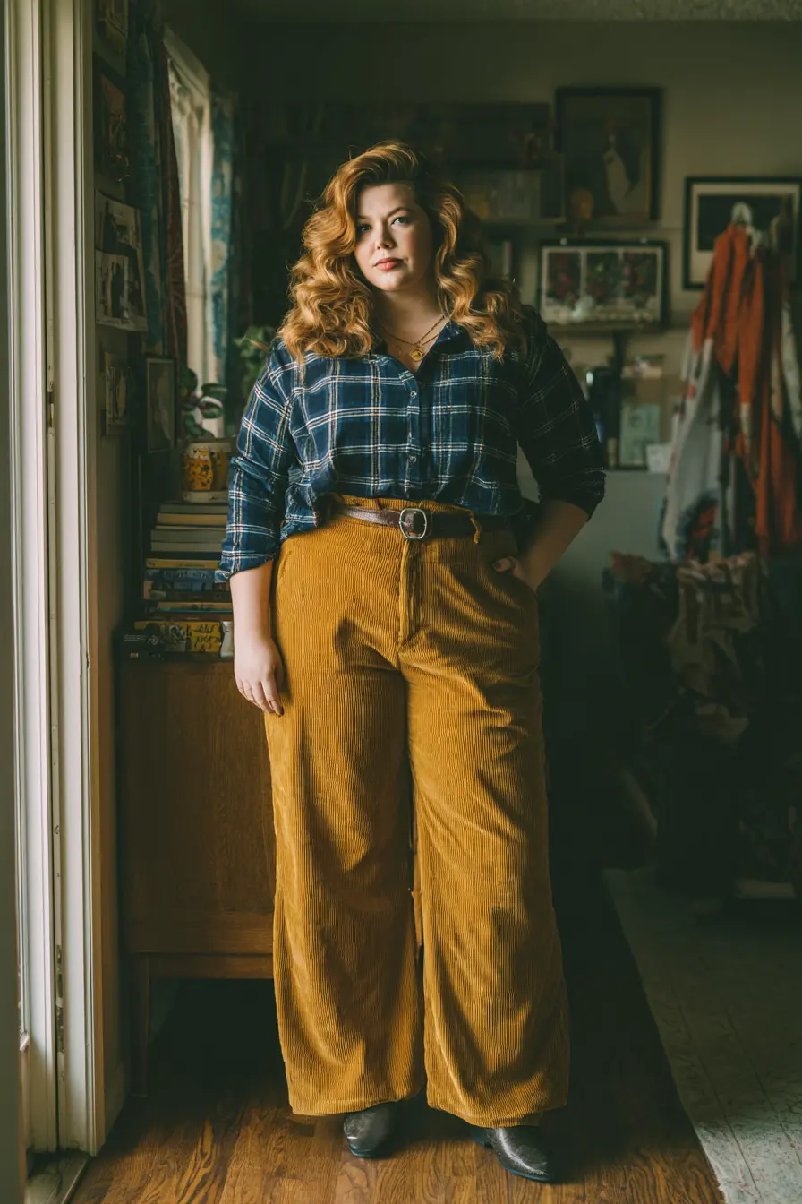 Flannel Shirt + Corduroy Pants