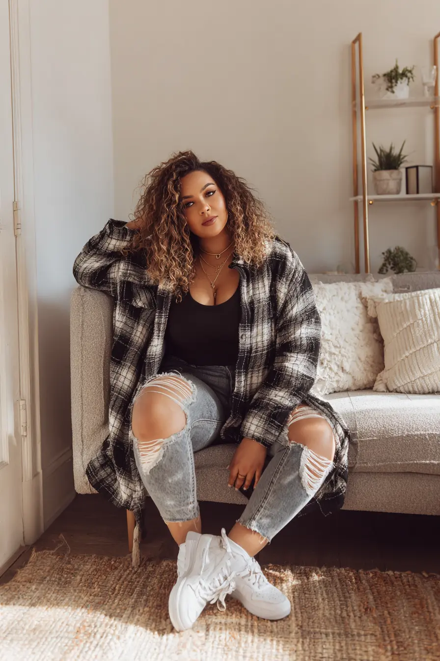 Casual Fall Vibes with a Plaid Shacket