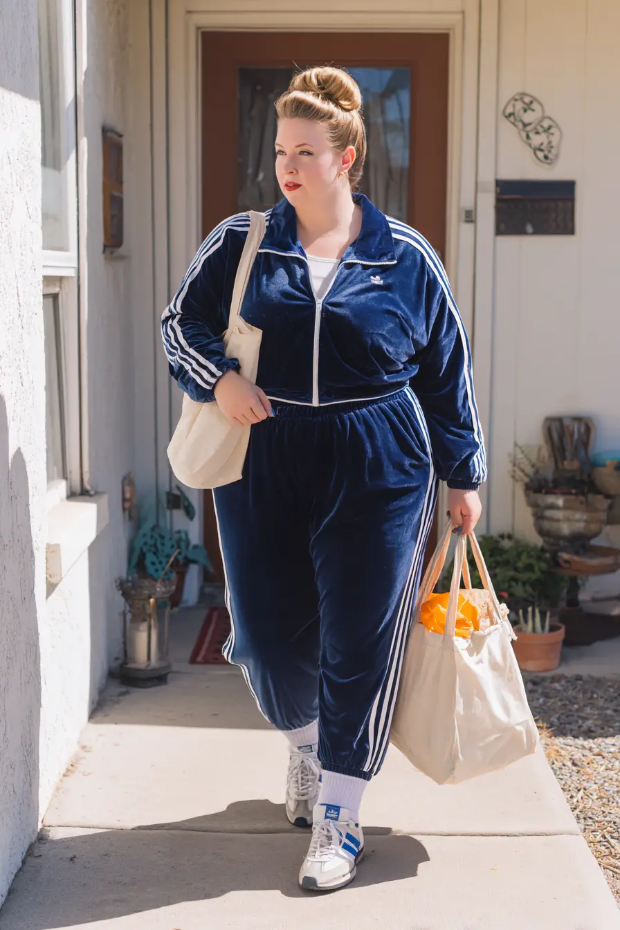 Velour Tracksuit + Classic Sneakers