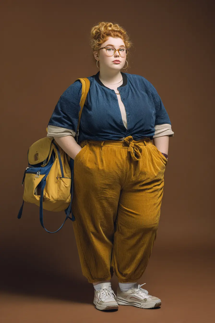 Corduroy Tie-Waist Pants + Textured Bomber Layering