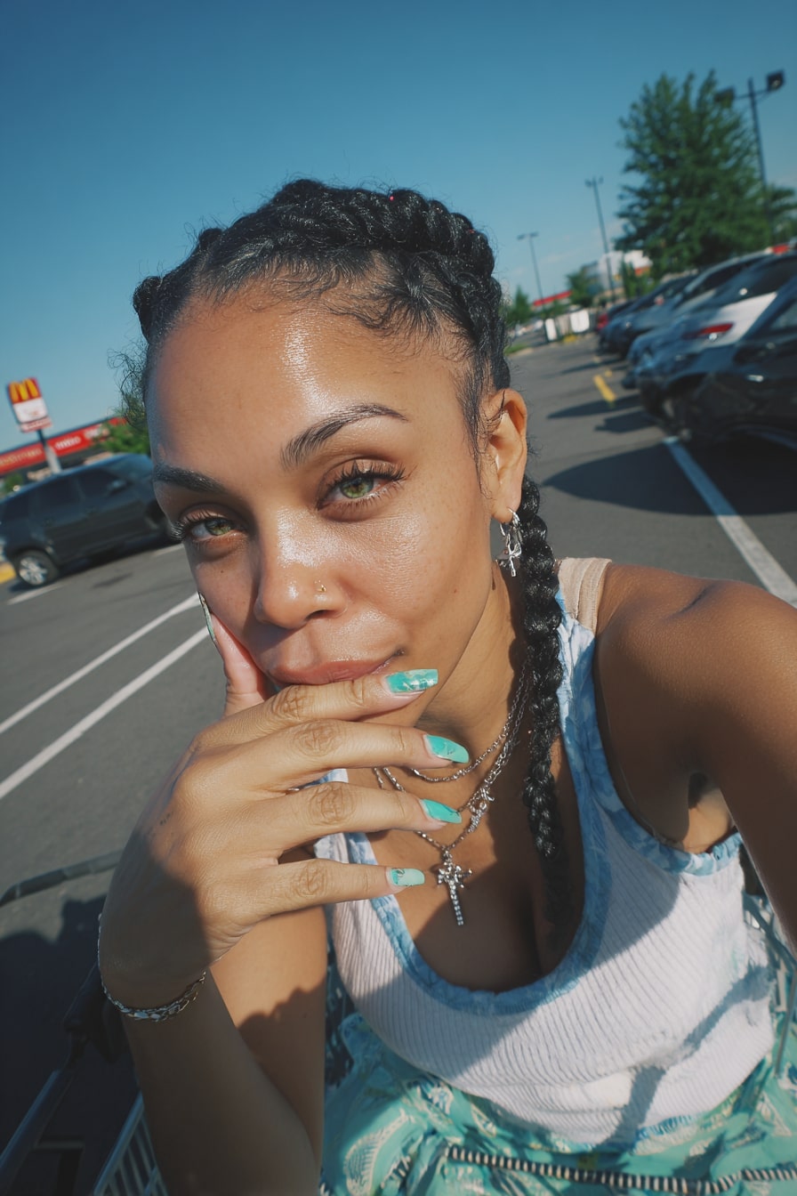 Braided Ponytail + Cascading Curls