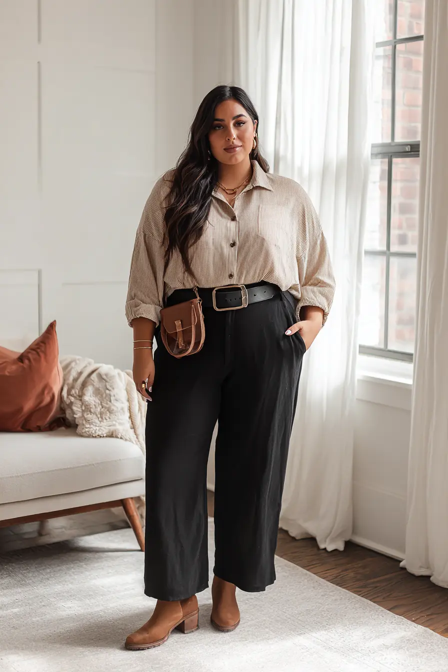 Relaxed Utility Shirt + Cropped Trousers