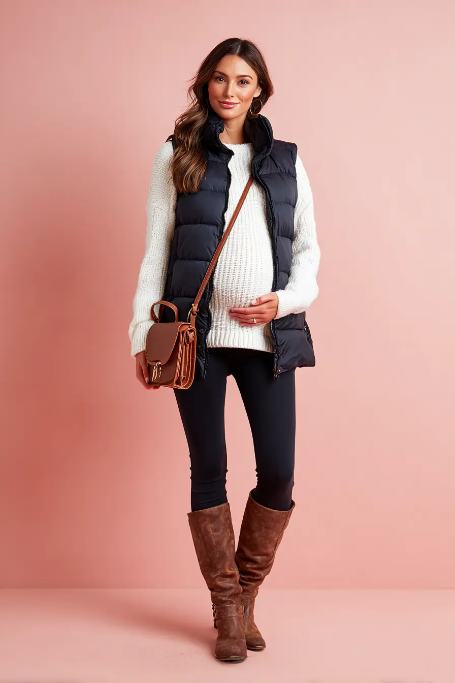 Quilted Vest + Stretch Leggings