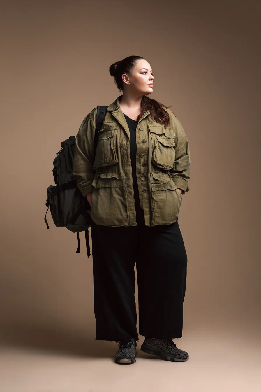 Olive Utility Jacket + Relaxed Black Foundations
