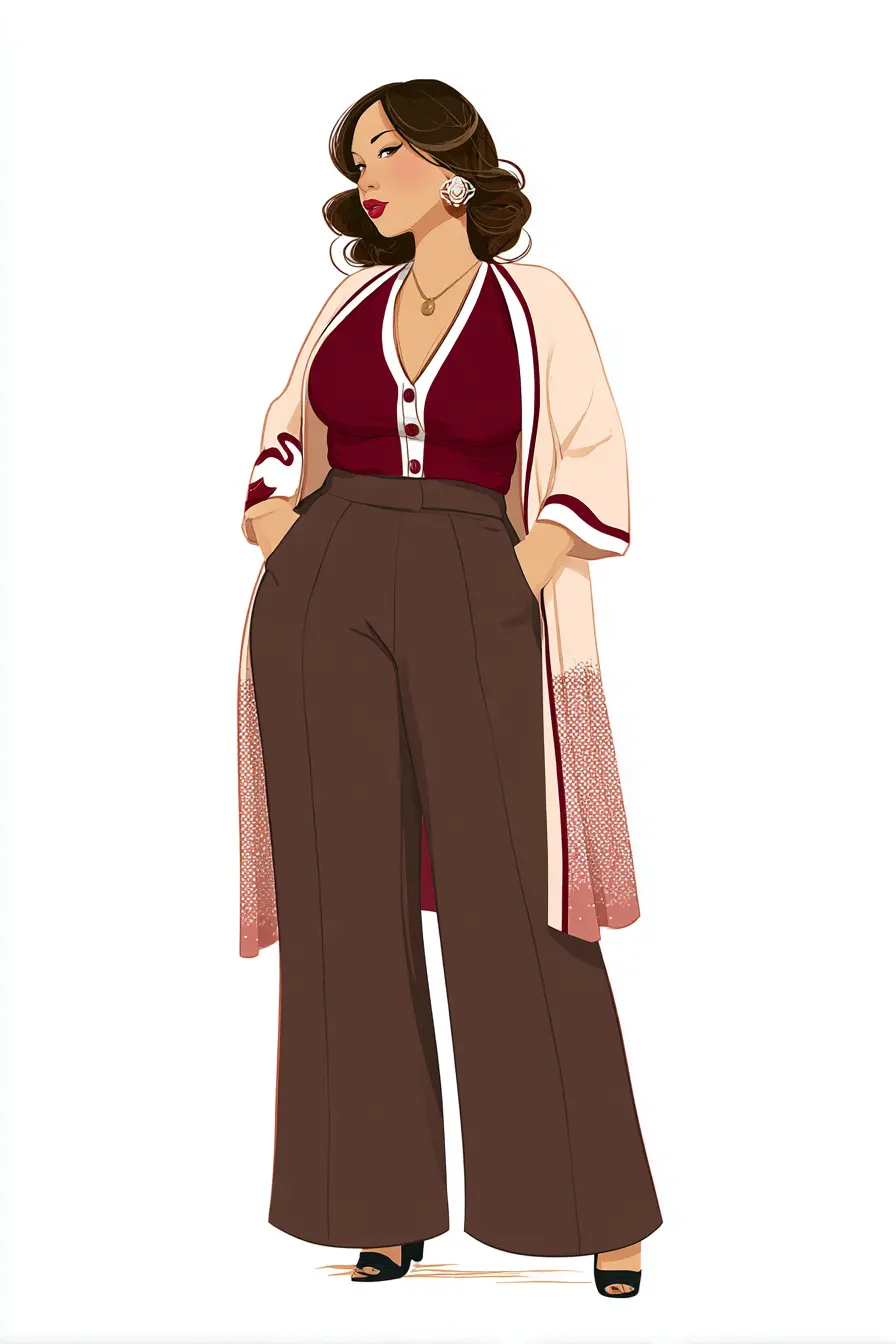 Statement Corset Top + Wide-Leg Trousers