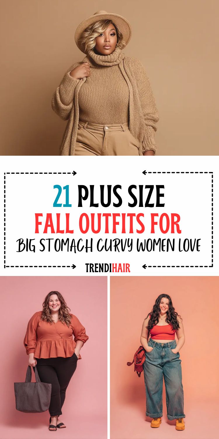 21 Plus Size Fall Outfits For Big Stomach Curvy Women Love
