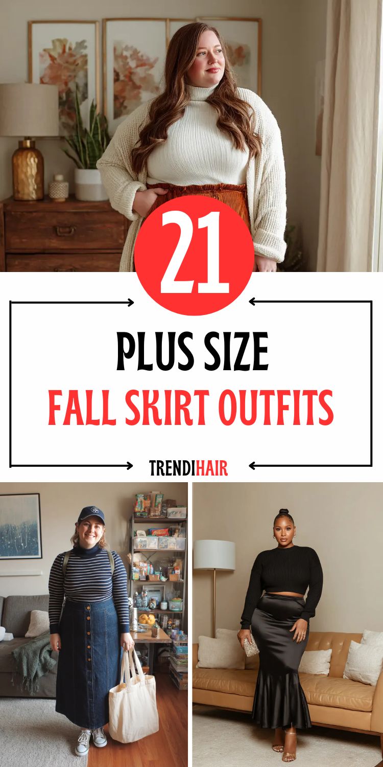 21 Plus Size Fall Skirt Outfits That Curvy Women Will Love