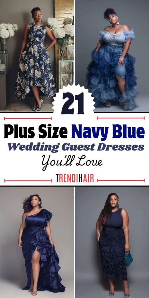 21 Plus Size Navy Blue Wedding Guest Dresses You’ll Love