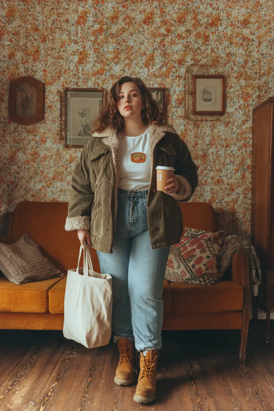 Shearling Corduroy Jacket + Classic Denim