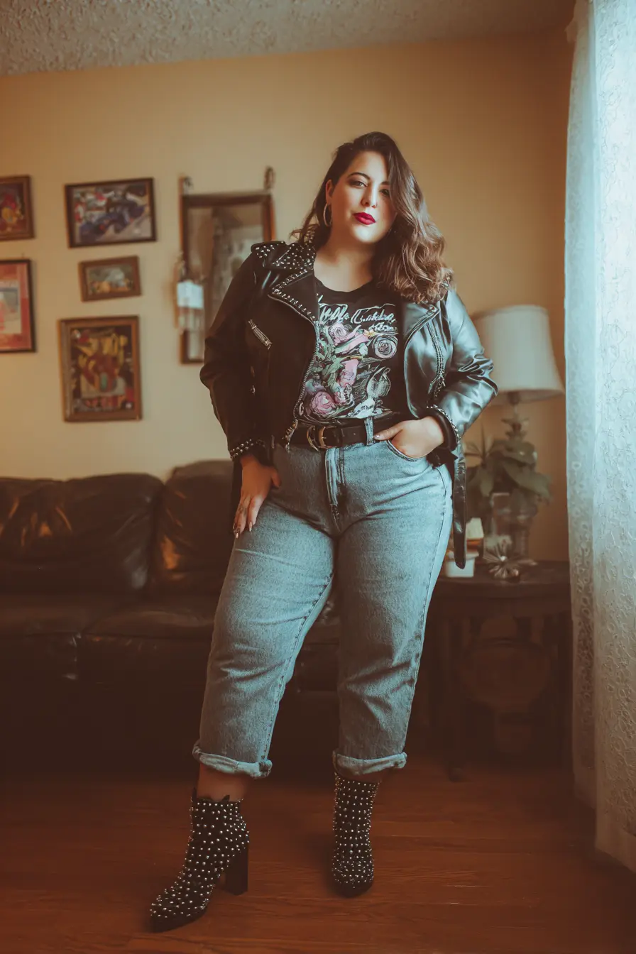 Edgy Autumn Vibes with a Biker Jacket