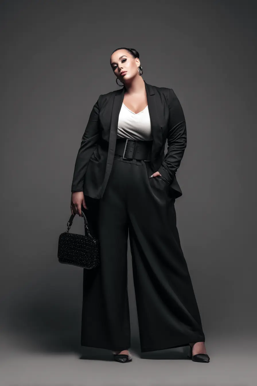 Structured Blazer + Wide-Leg Trousers